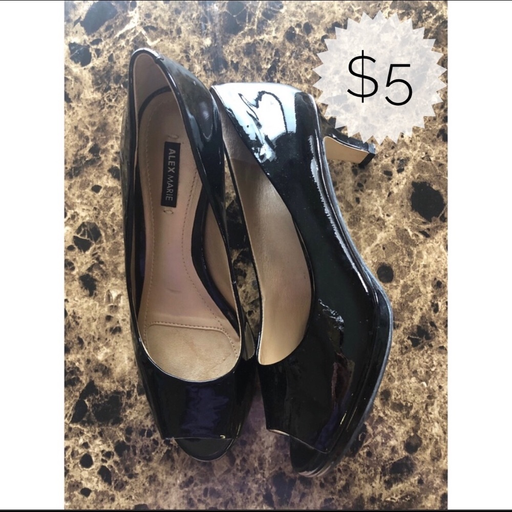 Alex Marie Black Peep Toe Pump